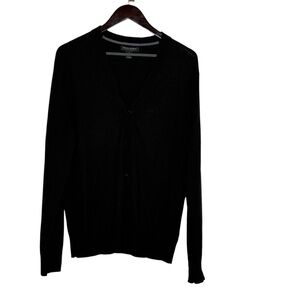 Banana Republic Mens Size M Black Cashmere Blend Preppy Button Cardigan Sweater
